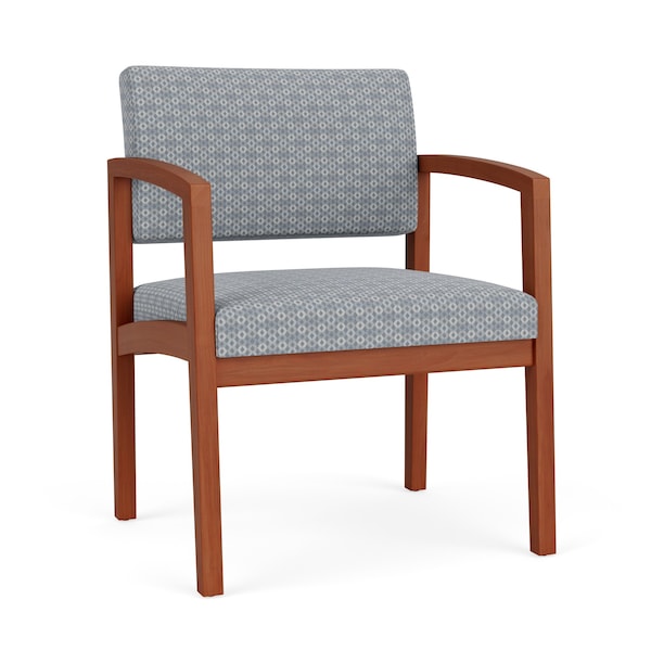 Lesro Lenox Wood Wide Guest Chair Wood Frame, Cherry, RS Fog Upholstery LW1201 - main